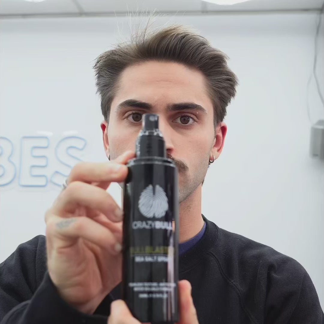 Get effortless beach texture with Bull Blaster Sea Salt Spray - the ultimate styling spray for natural volume, grip, and matte finish. Perfect for men who want that fresh-off-the-beach look without the crunch. Add texture, boost waves, and style with confidence - your go-to salt spray for hair that looks and feels alive.