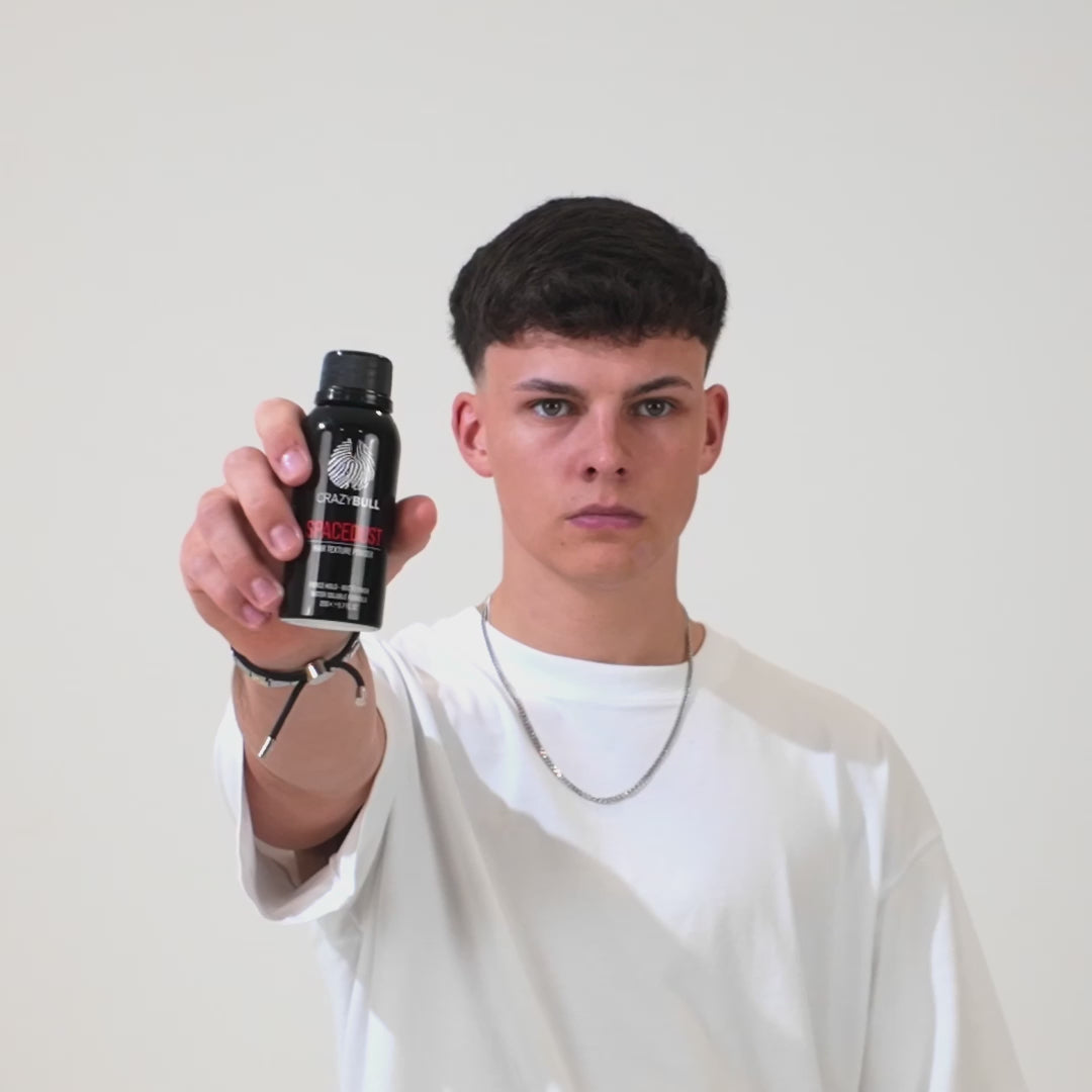 Lift, grip, and style with Crazy Bull Space Dust Texture Powder. This lightweight, matte formula adds instant volume and texture without residue or shine. Perfect for fine or flat hair - just sprinkle, shape, and go. Bold texture, zero fuss.