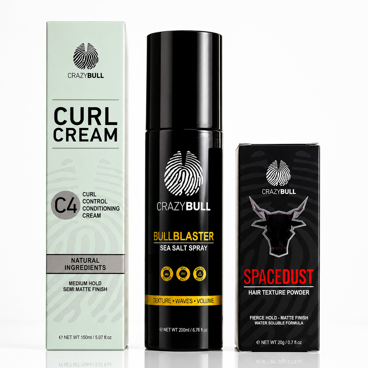 The Curl & Powder Trio - Curl Cream + Powder + Salt Spray